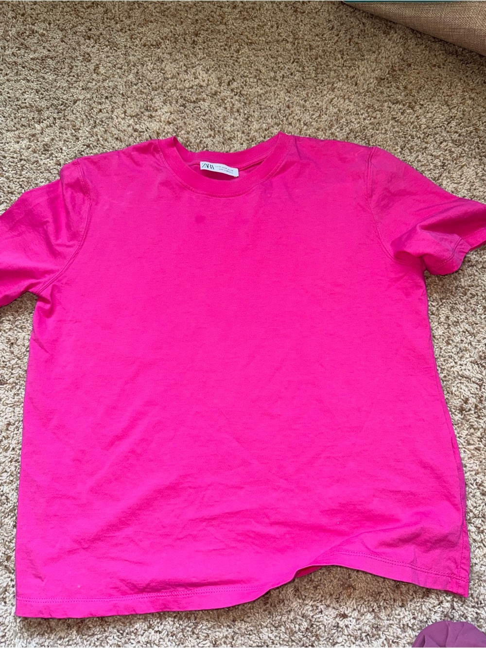 Zara Hot Pink Crewneck T-Shirt
